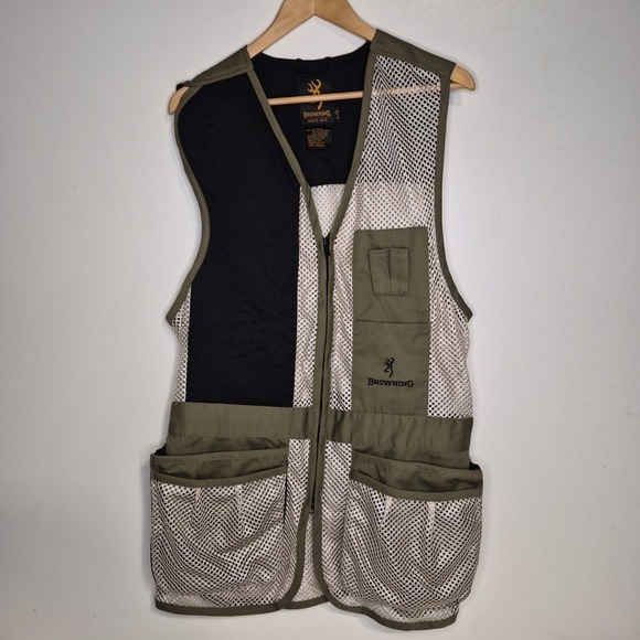 Browning Deluxe Mesh Shooting Competition Vest Mens Large Model 305-002 Pockets - Picture 3 of 10